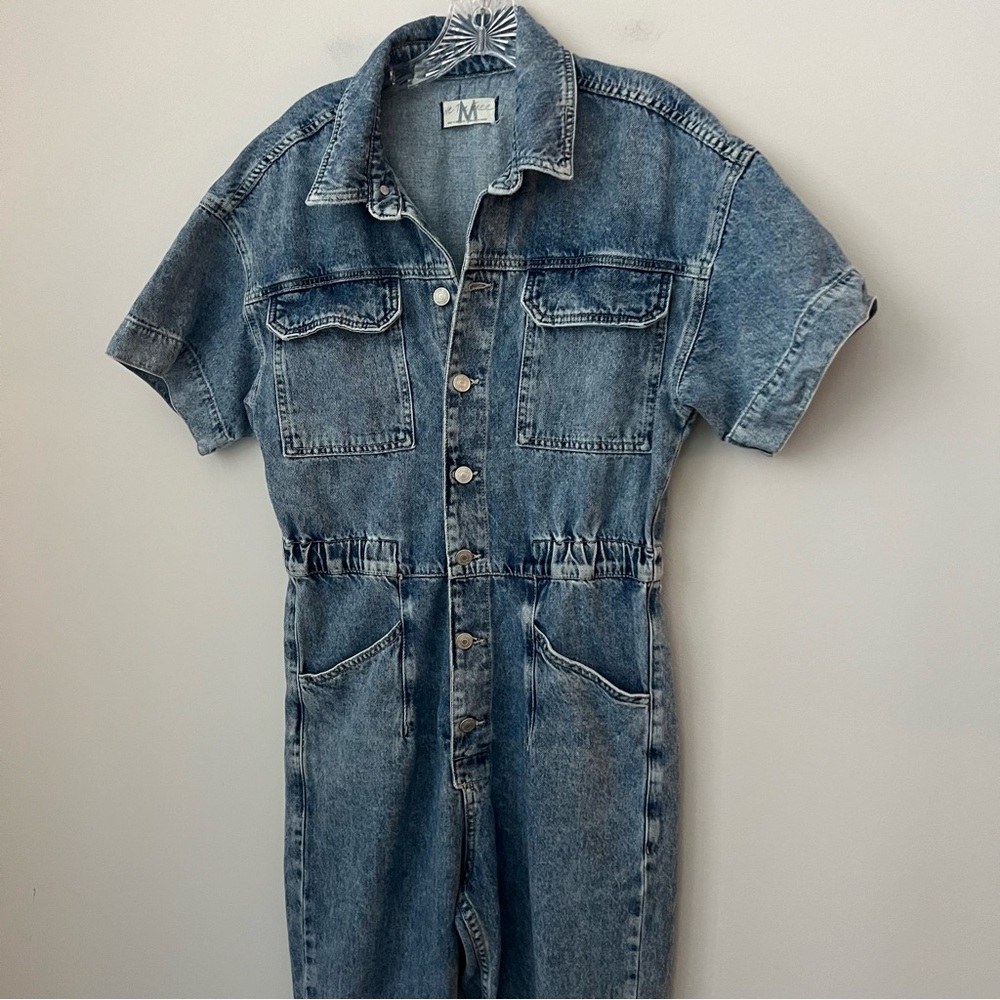Free People Marci Denim Jumpsuit Coverall Women's Size Medium